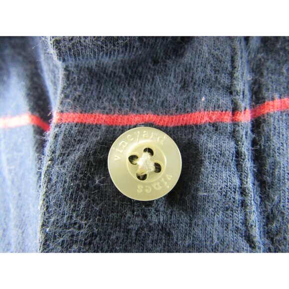 Vineyard Vines Mens Polo Shirt M Blue Red Striped Pima Cotton - Picture 4 of 6